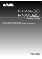 Yamaha RXV-393 - Owners Manual 